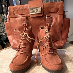 Anne Klein Suede Ankle Boots